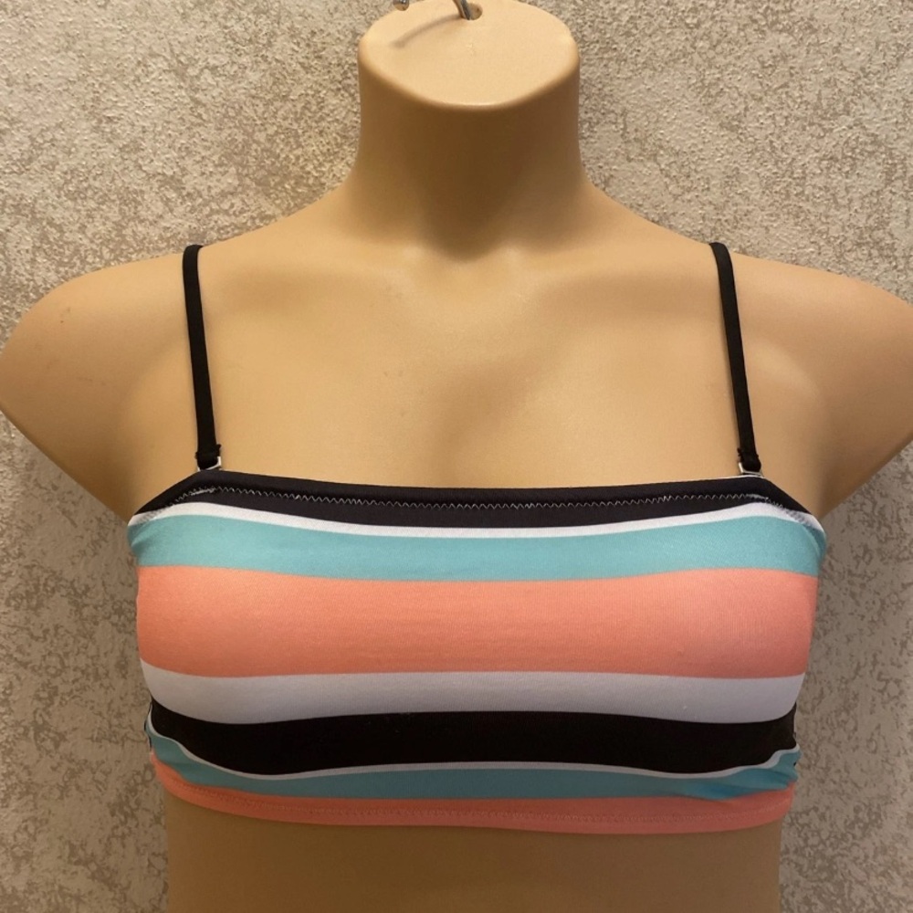 SHEIN Multicolor Striped Bikini Top